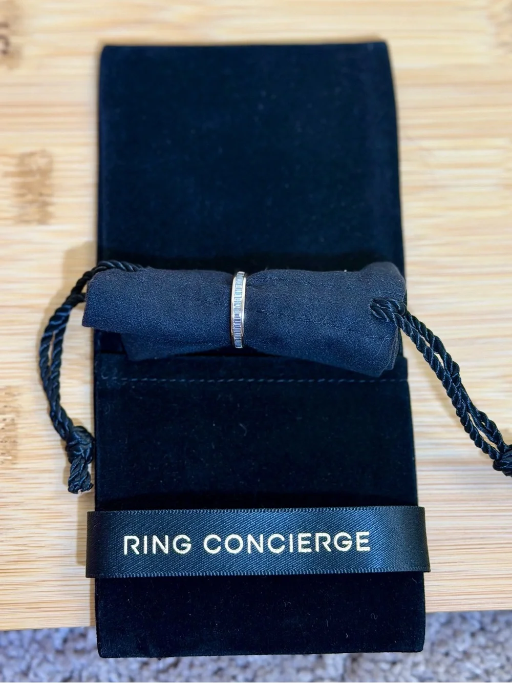 Ring Concierge 14K Gold Baguette Diamond Channel Set Half Band Size 5.5